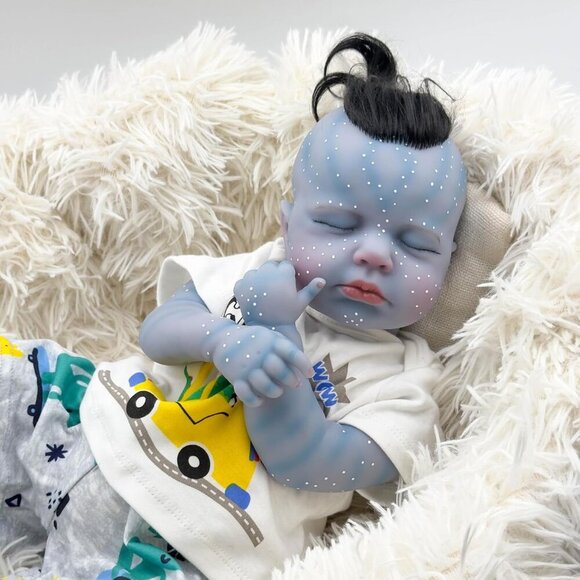🆕19inch Soft Cloth Body Newborn Baby Poseable Limbs Loulou Girl with Clothes